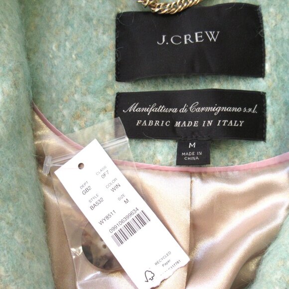 NWT J.Crew Relaxed Topcoat in Wintermint Italian Brushed Wool Blend Coat M - Picture 8 of 8